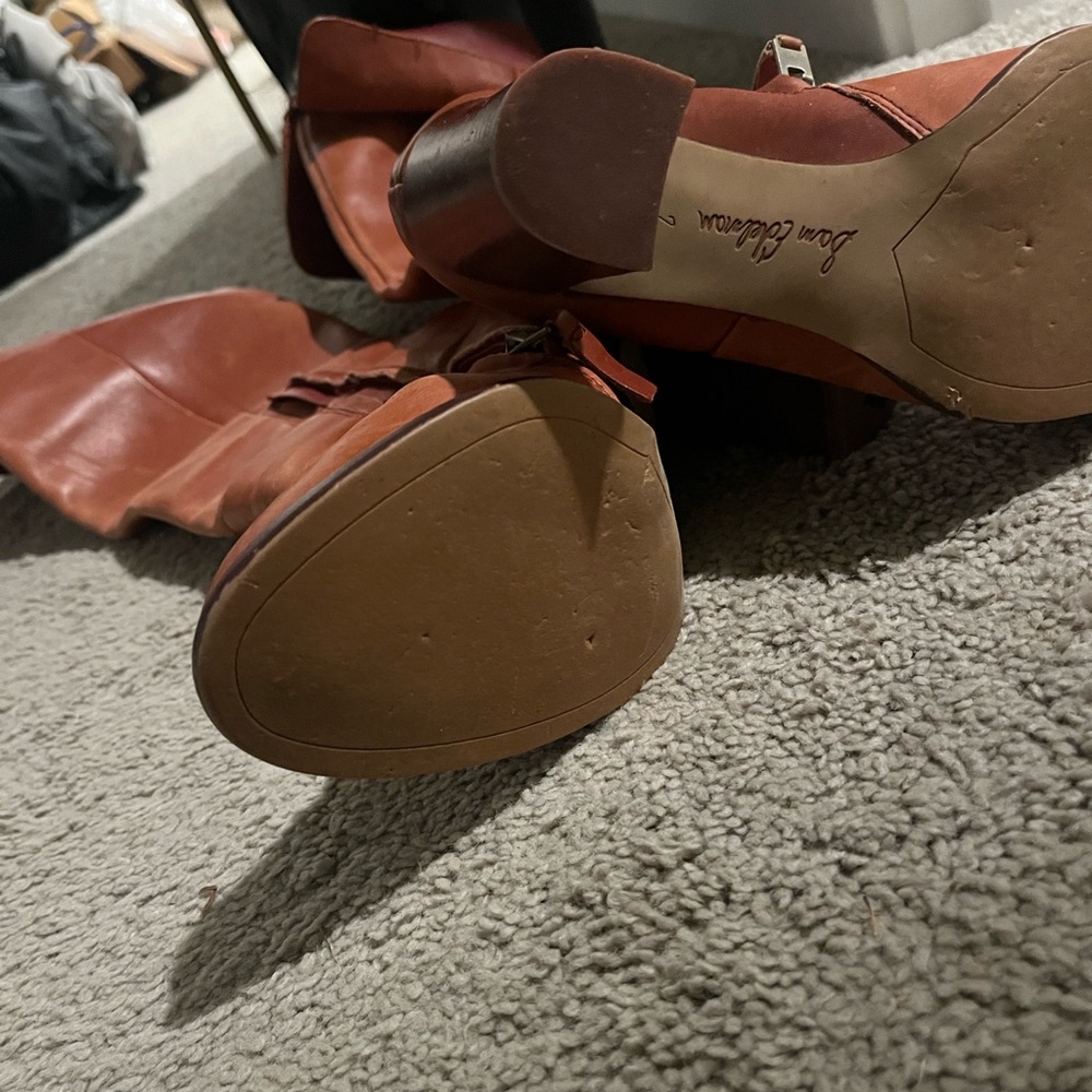 Sam Edelman Rylan Burnt Cooper Brown Leather Knee-High Boots - Picture 3 of 11
